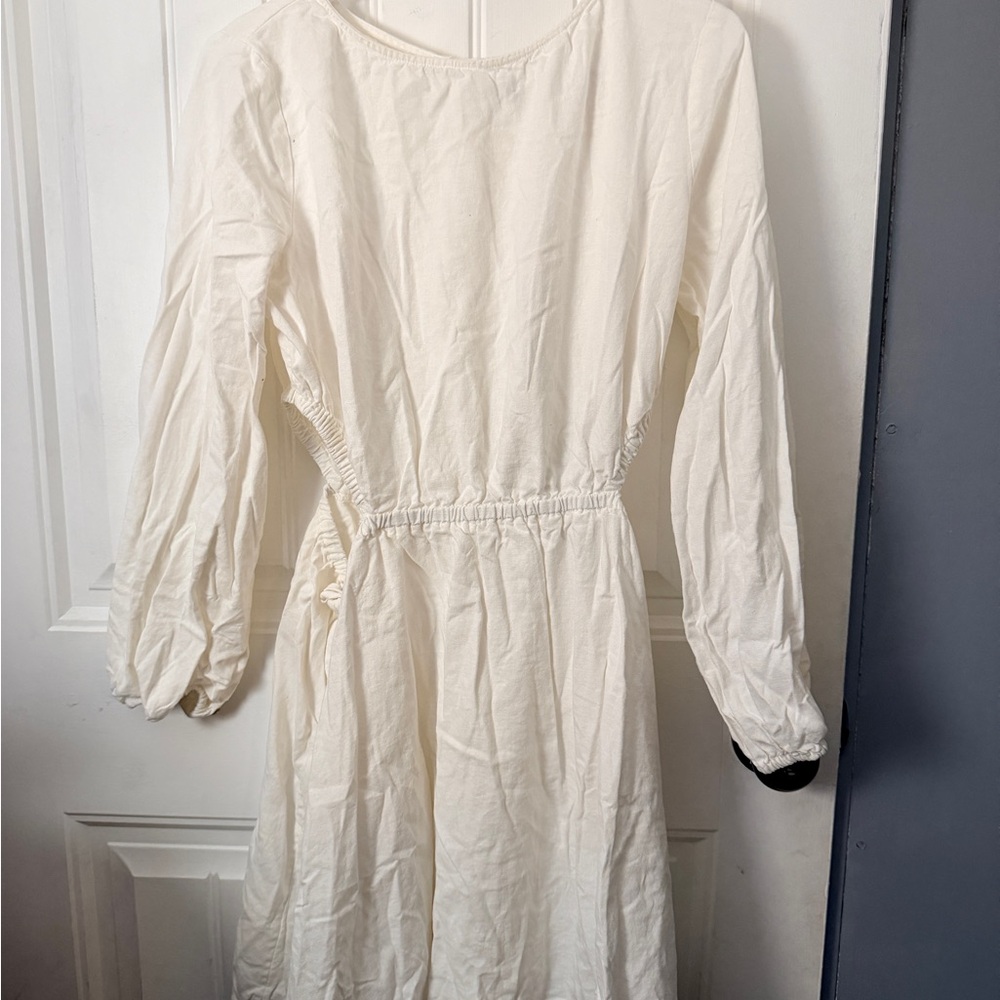 Universal Thread Cream Long Sleeve Cotton Dress